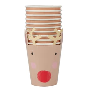 Festive Feeling Reindeer Paper Cups 10 Pack