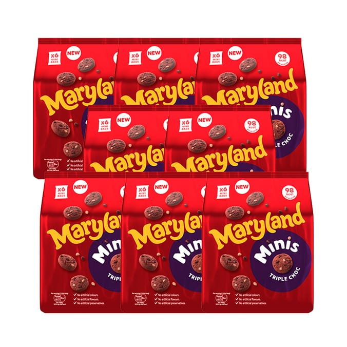 Maryland Minis Triple Choc 6 Mini Bags 118.8g x8