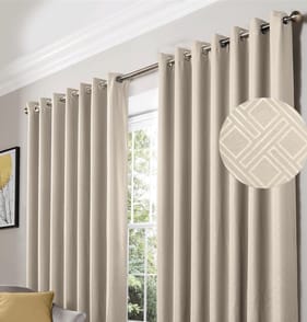 Alan Symonds Diamond Blackout Curtains - Cream 46 x 54