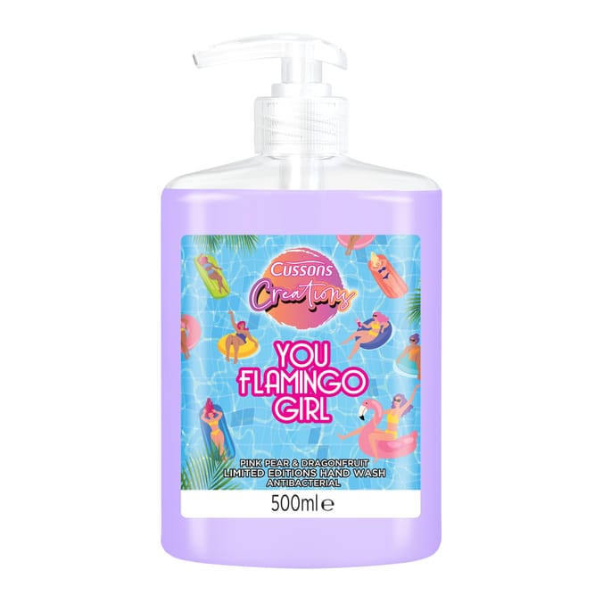Cussons Creations Just Flamingo Girl Antibacterial Hand Wash 500ml - Pink Pear & Dragon Fruit