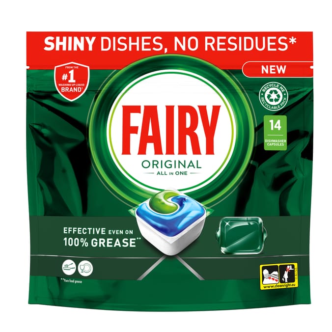Fairy Original All In One Dishwasher Tablets Regular 14 Tablets