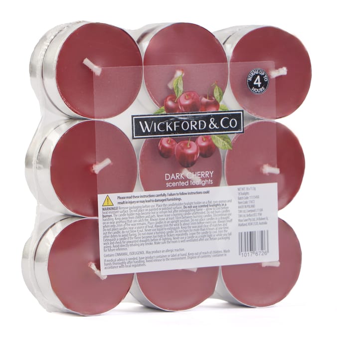 Wickford & Co. Scented Tealights 18 Pack - Dark Cherry