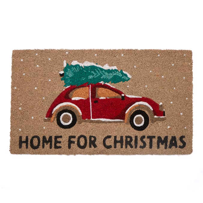 Festive Feeling Coir Door Mat - Home For Christmas