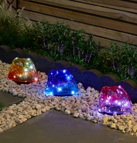 Firefly 3 Pack Ombre Rock Solar Stake Lights