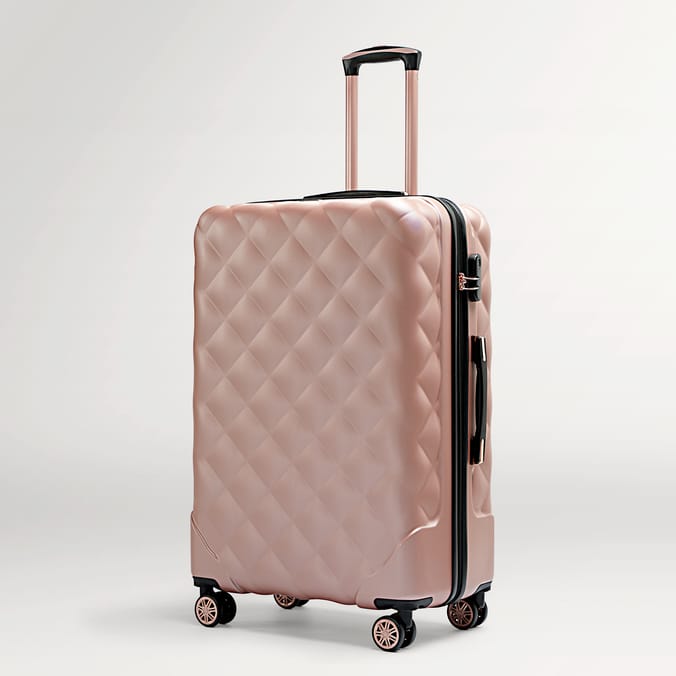 Salisbury Embossed Quilted Shell Suitcase Set Of 3