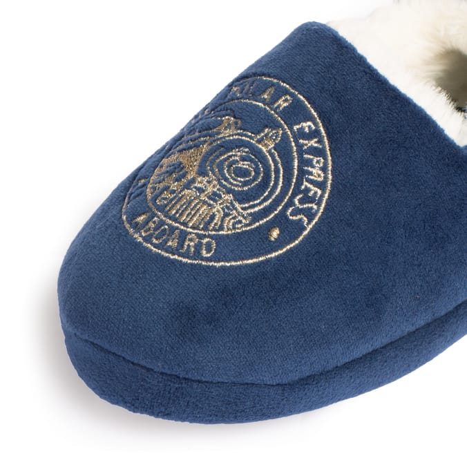 The Polar Express Older Kids Navy Blue Slippers