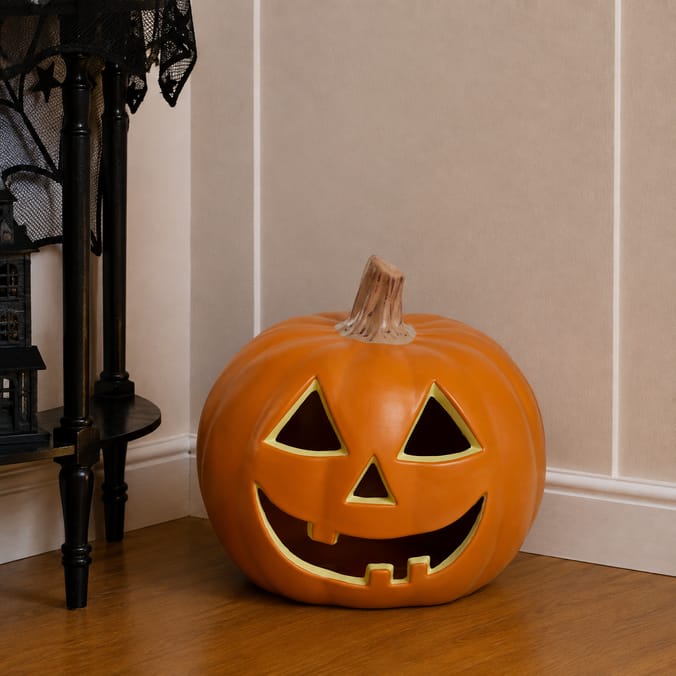 Haunted House LED Light Up Pumpkin - Orange