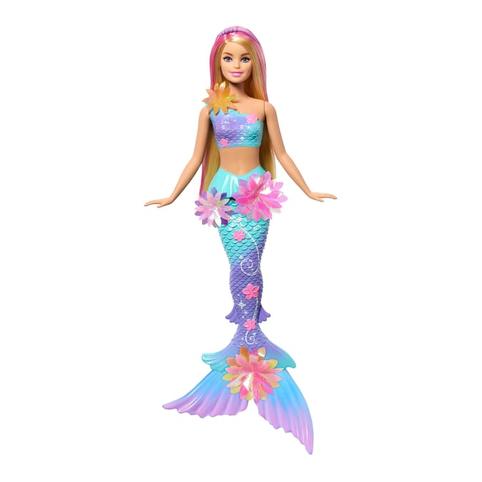 Barbie Flower Magic Mermaid Toy Doll With Surprise Blooming Flowers Feature & Pearl Headband Accessory