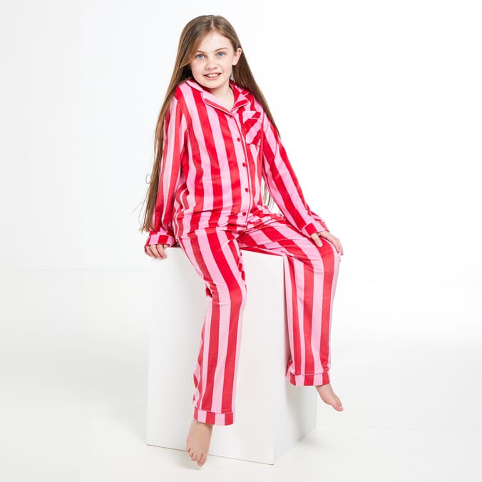  Originals Kids Pink & Red Striped Pyjamas