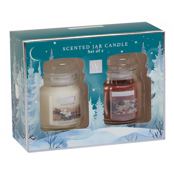 Wickford & Co Scented Jar Candle Set of 2 - Gingerbread & French Vanilla