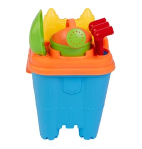  Sun 'N' Fun Beach Bucket & Accessories - Blue With Orange Lid