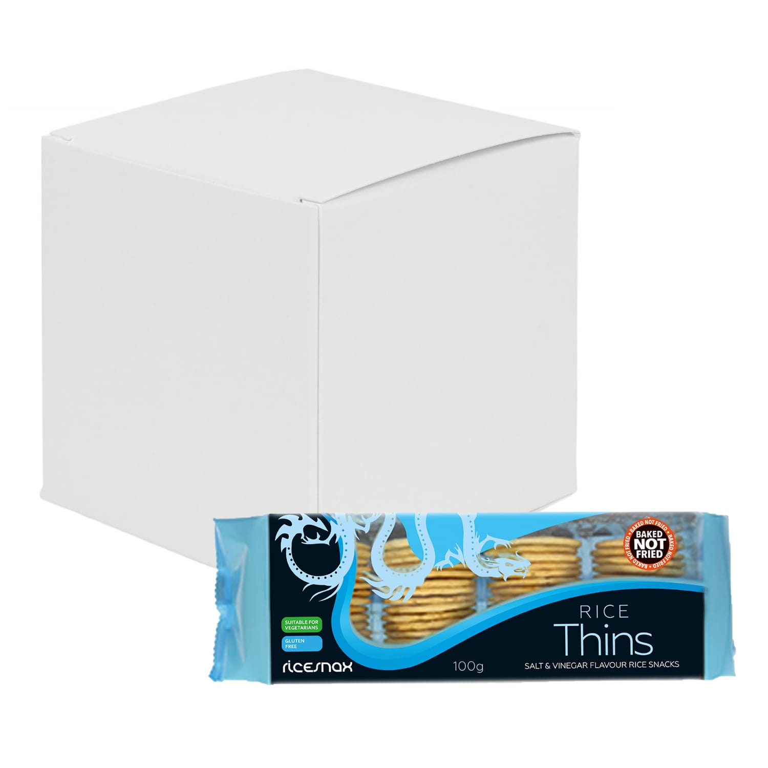 Ricesnax Rice Thins Salt & Vinegar 100g x24 | Home Bargains
