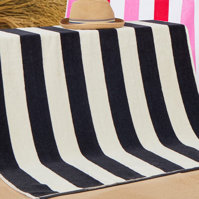 Hello Summer Stripe Beach Towel