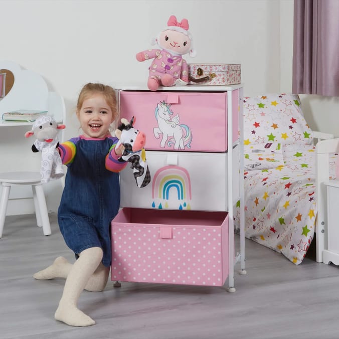 Liberty House Toys Kids Unicorn 3 Drawer Kids Storage Chest