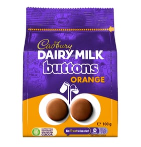 Cadbury Dairy Milk Chocolate Orange Buttons Bag 100g
