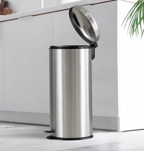 Utility Domed Pedal Bin 30l - Silver