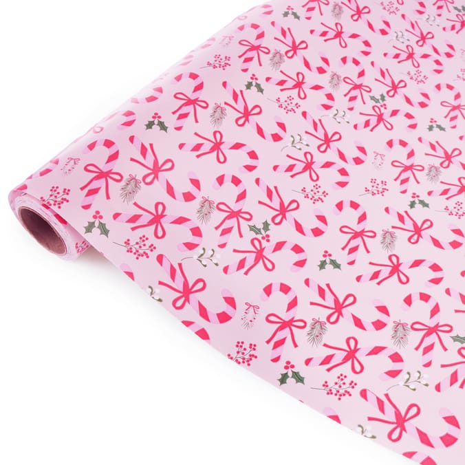 Festive Feeling 12Metre Wrapping Paper - Candy Canes