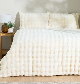 The Winter Warmer Collection Brushed Faux Fur Duvet Set Cream