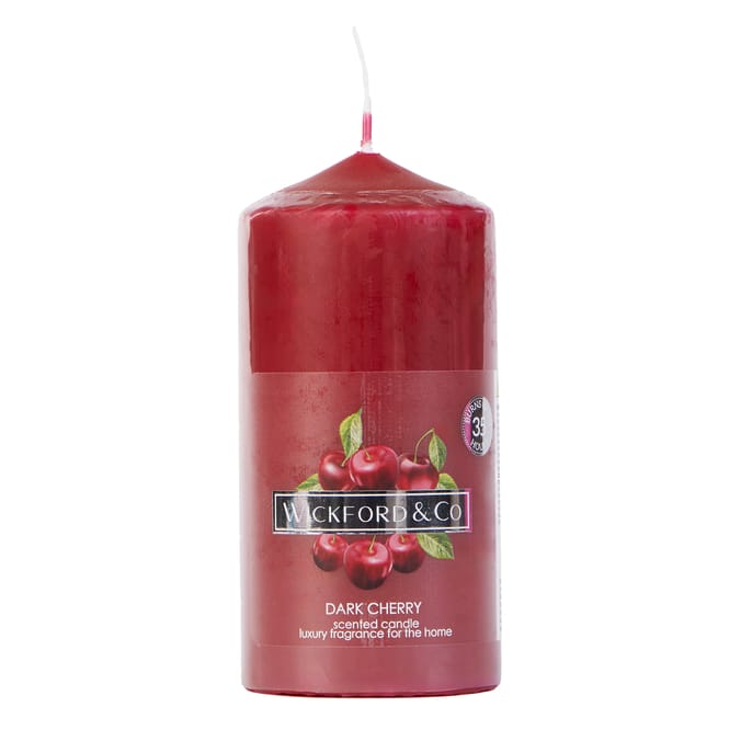 Wickford & Co. Scented Small Pillar Candle - Dark Cherry