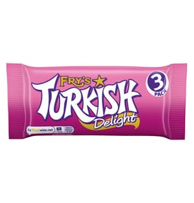 Fry's Turkish Delight Chocolate Bar 3 Pack Multipack 153g