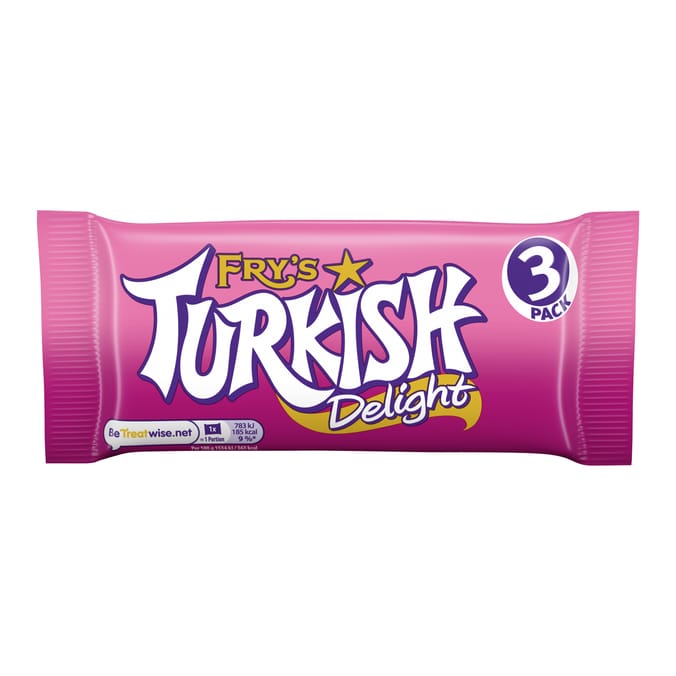 Fry's Turkish Delight Chocolate Bar 3 Pack Multipack 153g