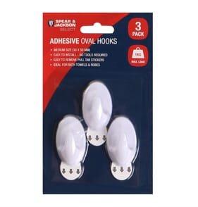 Spear & Jackson Adhesive Oval Hooks 3 Pack