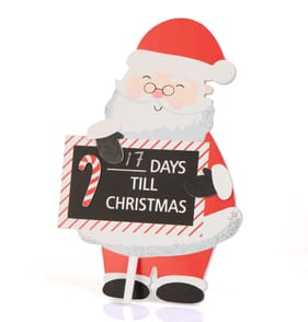 Sleigh Bells Countdown Advent Plaque - Santa