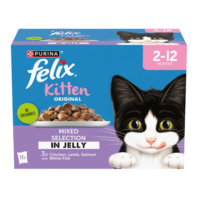 Felix Kitten Mixed Selection in Jelly Wet Cat Food 12 x 85g -  Original