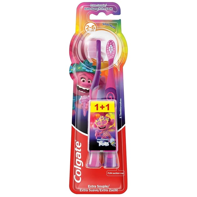Colgate Kids Trolls Toothbrush 2 - 6 Years 2 Pack