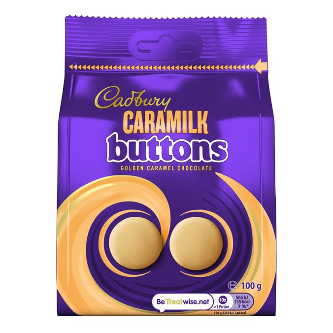 Cadbury Caramilk Golden Caramel Chocolate Buttons Bag 100g