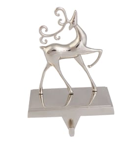 Festive Feeling Silver Christmas Stocking Holder - Reindeer