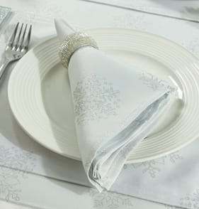 Home Collections 4 Pack Jacquard Napkins - Silver
