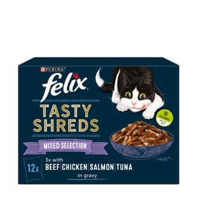 Felix Tasty Shreds Mixed Selection Cat Food Pouches 12 x 80g
