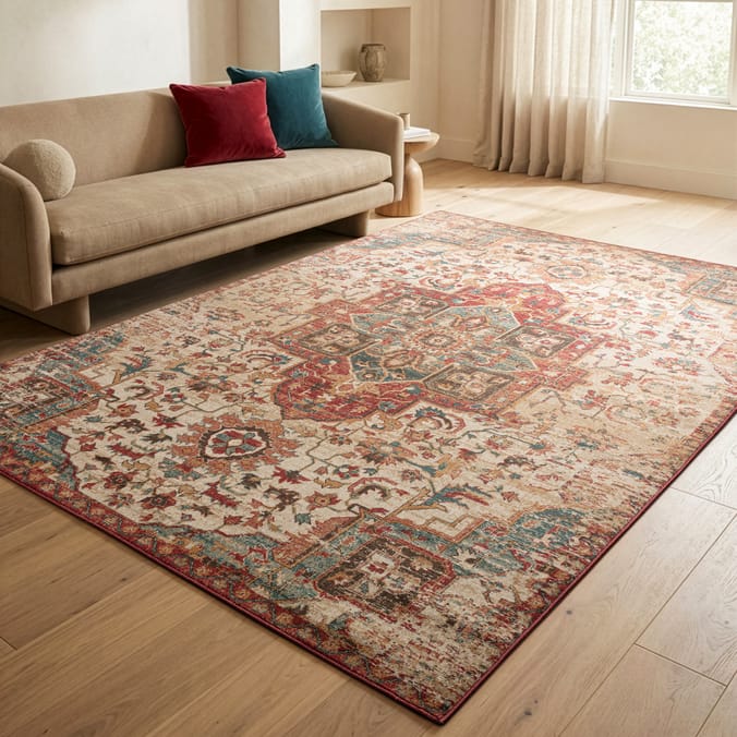 Asiatic Raja Medallion Runner RA08 - Red/Multi