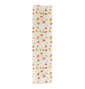 Sleigh Bells 12Metre Wrapping Paper - Cream Santa