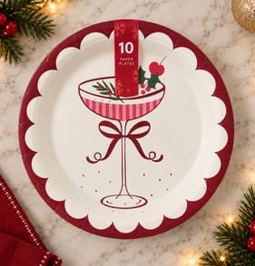 Festive Feeling Paper Plates 10 Pack - Cocktail
