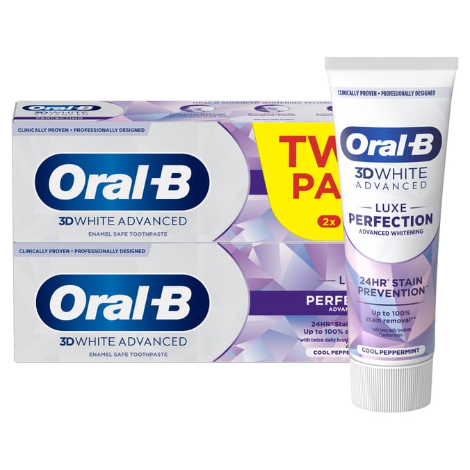 Oral-B 3D White Luxe Perfection Toothpaste 2x75ml