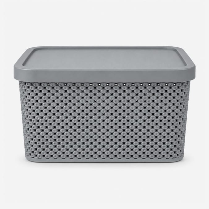 Diamond Storage Basket with Lid 7 Litre