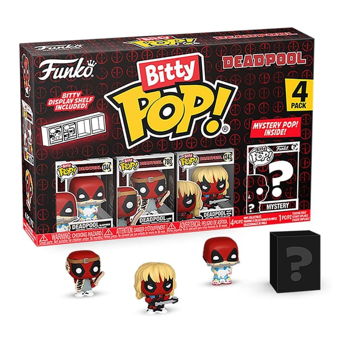 Funko Bitty Pop! Deadpool Mini Vinyl Figure 4 Pack - Sleepover, Larp, Heavy Metal & Mystery