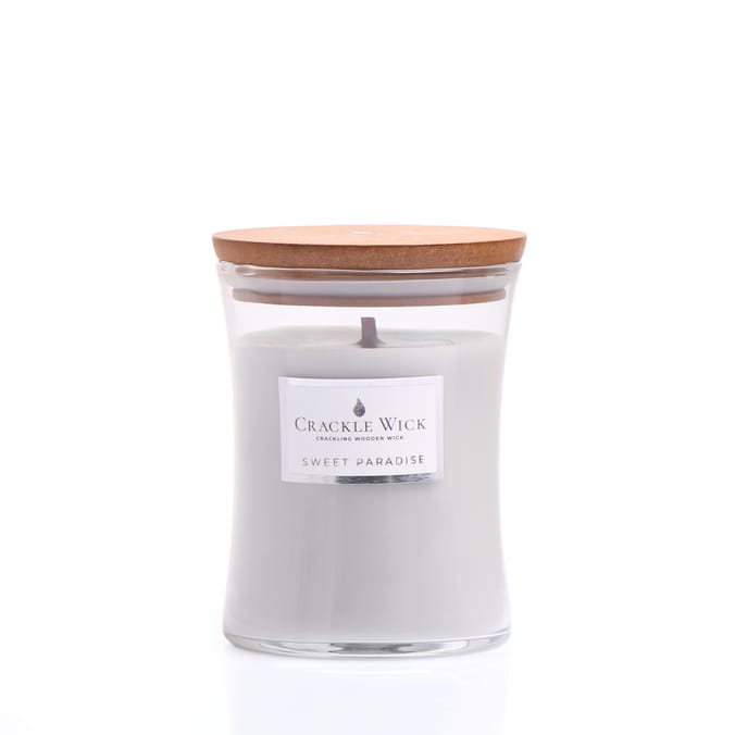 Crackle Wick Crackling Wooden Wick Medium Hourglass Scented Candle - Sweet Paradise