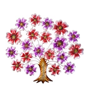  Jardin Colourful Metal Tree Wall - Flowers