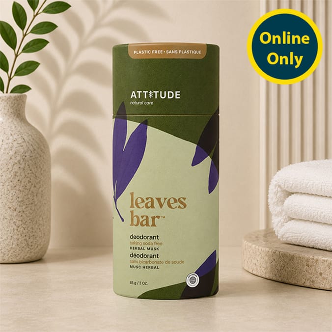 Attitude Natural Care Leaves Bar Herbal Musk Deodorant 85g