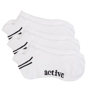 Active By Originals Ladies Cushion Invisible Trainer Socks White - Size 3-7