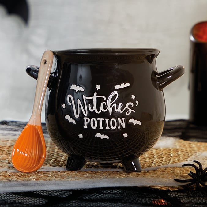 Spooks & Spells Cauldron Soup Bowl & Spoon 