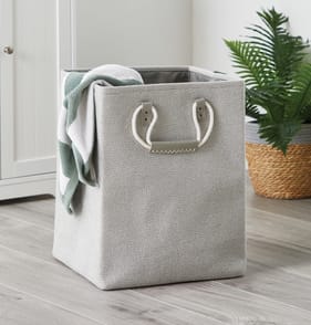 Home Collections Tufted Laundry Basket - Light Grey