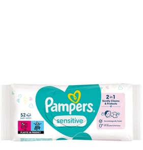 Pampers Sensitive Baby Wet Wipes 52's