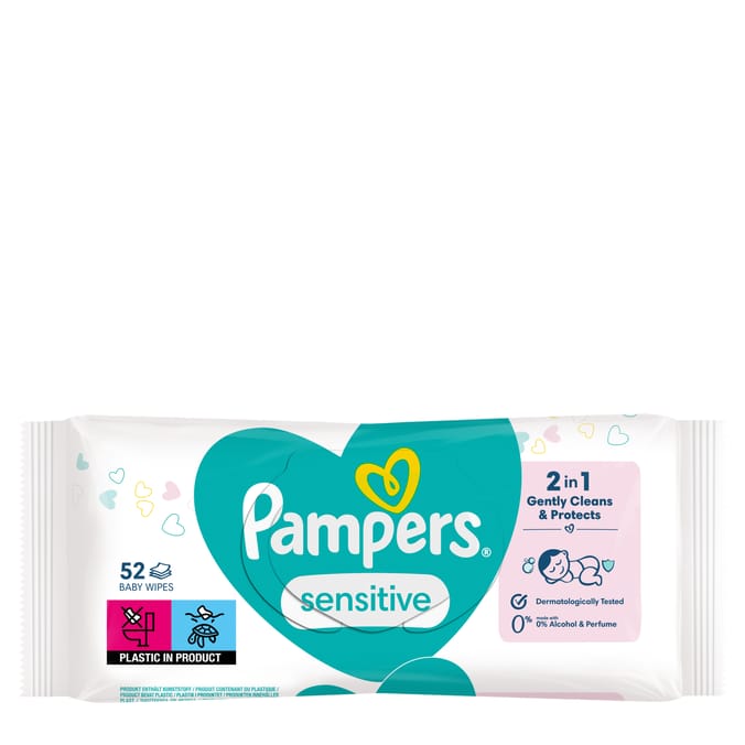 Pampers Sensitive Baby Wet Wipes 52's