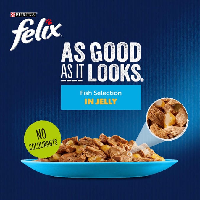 Felix As Good As It Looks Senior 7+ Wet Cat Food Fish Selection in Jelly 12 x 100g