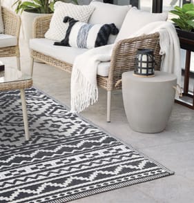 The Outdoor Living Collection Garden Rugs 150 x 240cm - Grey Aztec