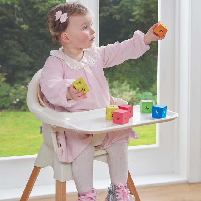 Liberty House Toys Kids High Chair – White and Beechwood